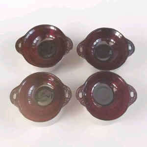 Anchor Hocking Royal Ruby Red Coronation Small Fruit Bowls Set Of 4